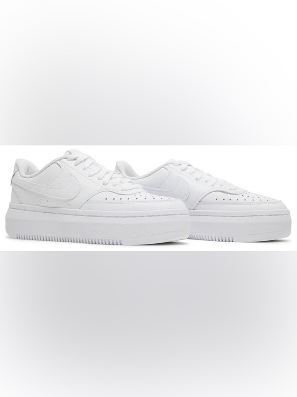 Women's Court Vision Alta 'Triple White' Platform Sneakers Size 6